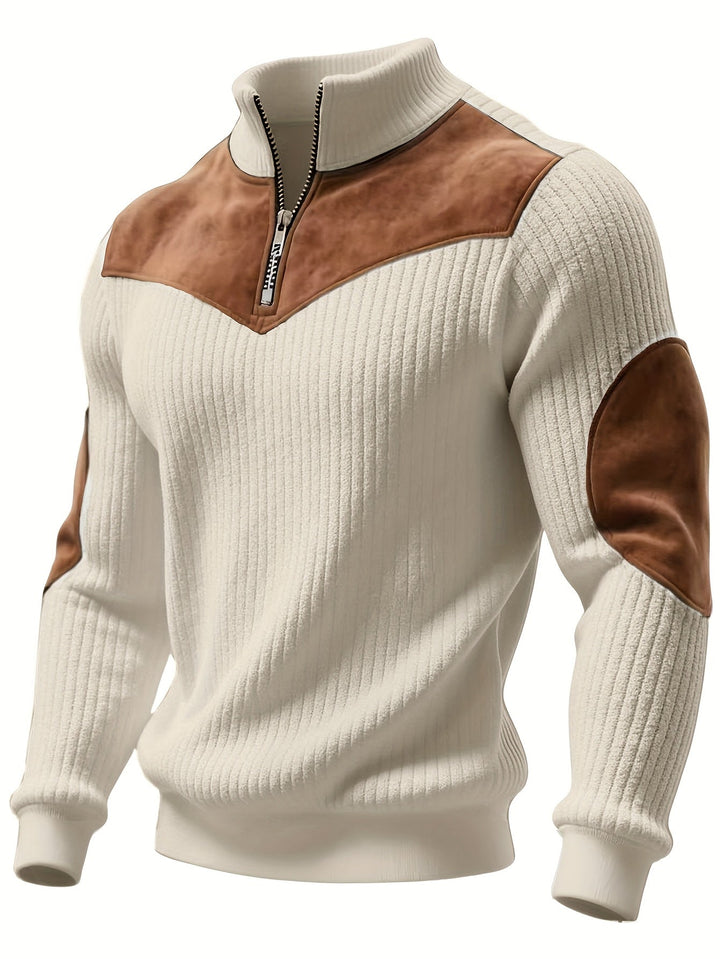 kortez – Lässiger Strickpullover Mit Halbem Reißverschluss