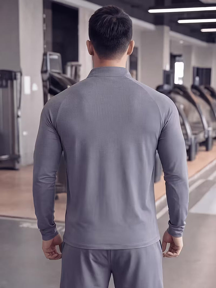 Zerdan – Langarm-Sweatshirt Mit Halbem Reißverschluss