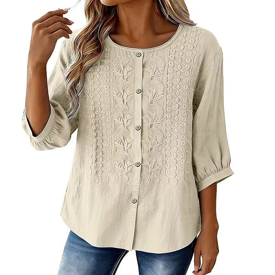 Andreza – Baumwollbluse Mit Knöpfen