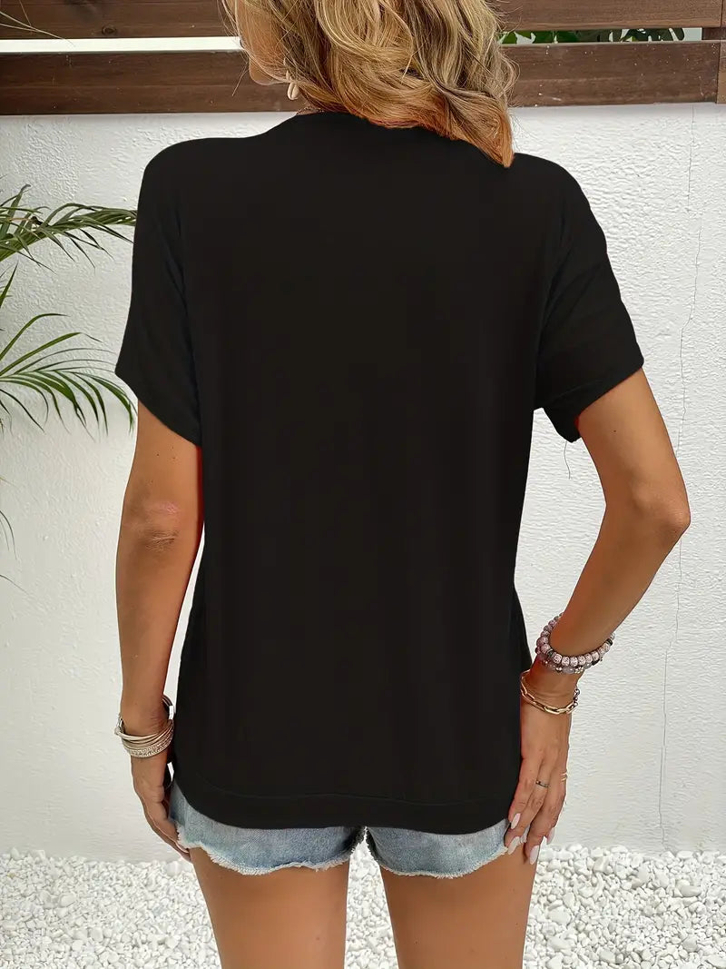 Blanca™ - T-Shirt mit V-Ausschnitt und Steppung