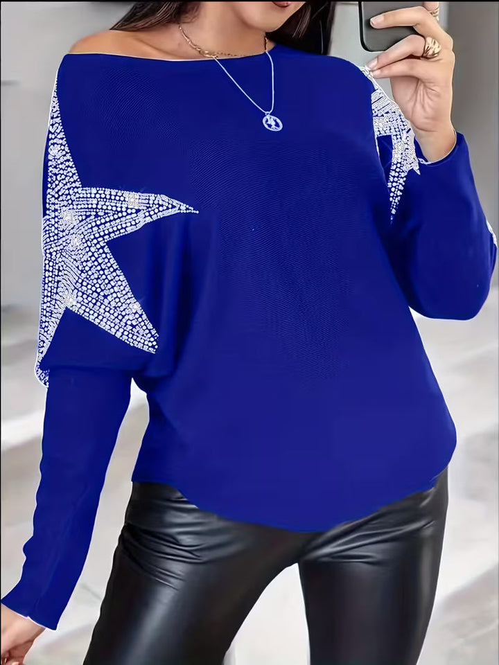 Bernardino - Eleganter Langarm Pullover Mit Sternen Drucken
