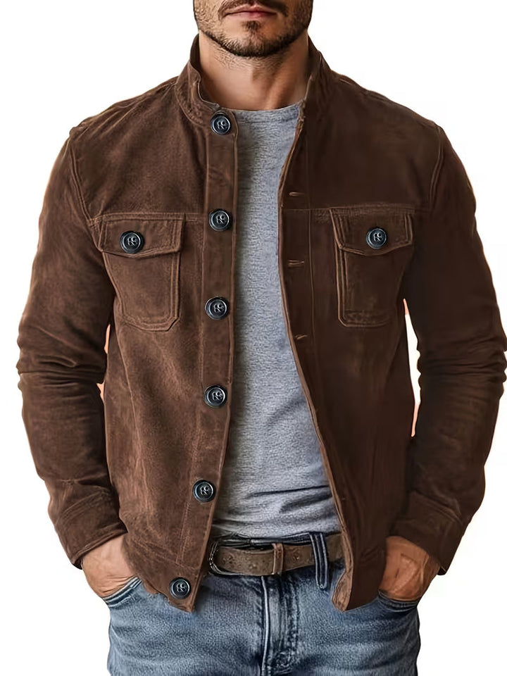 Jelil – Wildleder Jacke Mit Zwei Vordertaschen