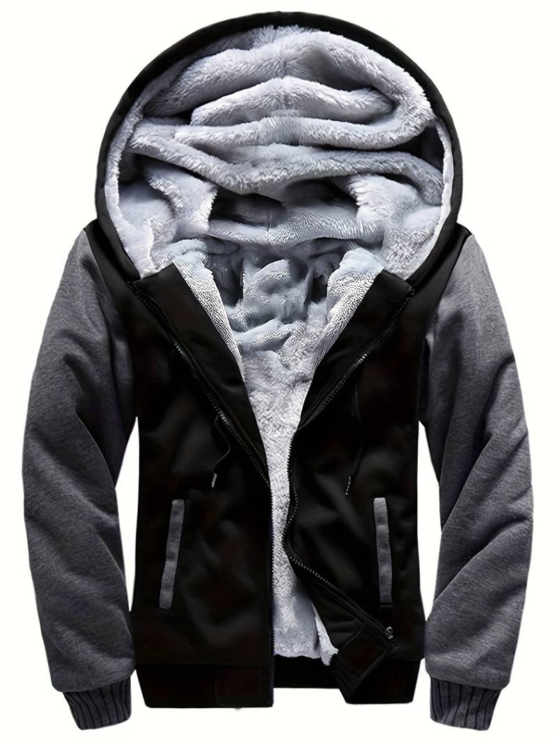 Oziel - Warme Fleece Jacke Mit Kapuze Und Reißverschluss