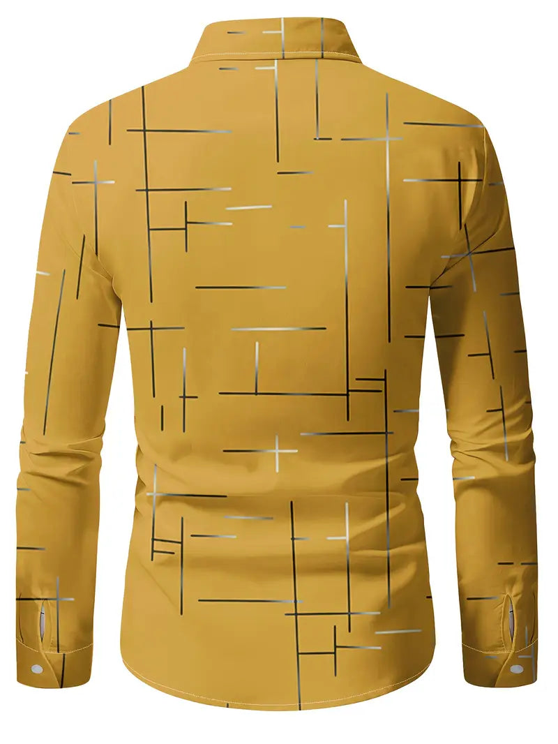 Nerio - Langarmhemd Mit Geometrischem Drucken