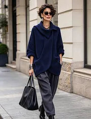 Lenneke – Oversize-Jacke mit Asymmetrischem Kragen und Taschen