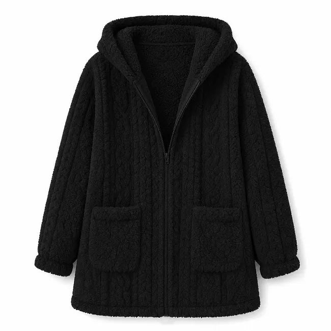 Nazija – Lässige Kapuzenjacke Aus Plüsch