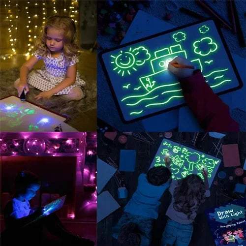 Magischer LED-Licht-Zeichenblock - Setzen Sie die Kreativität von Kindern frei!