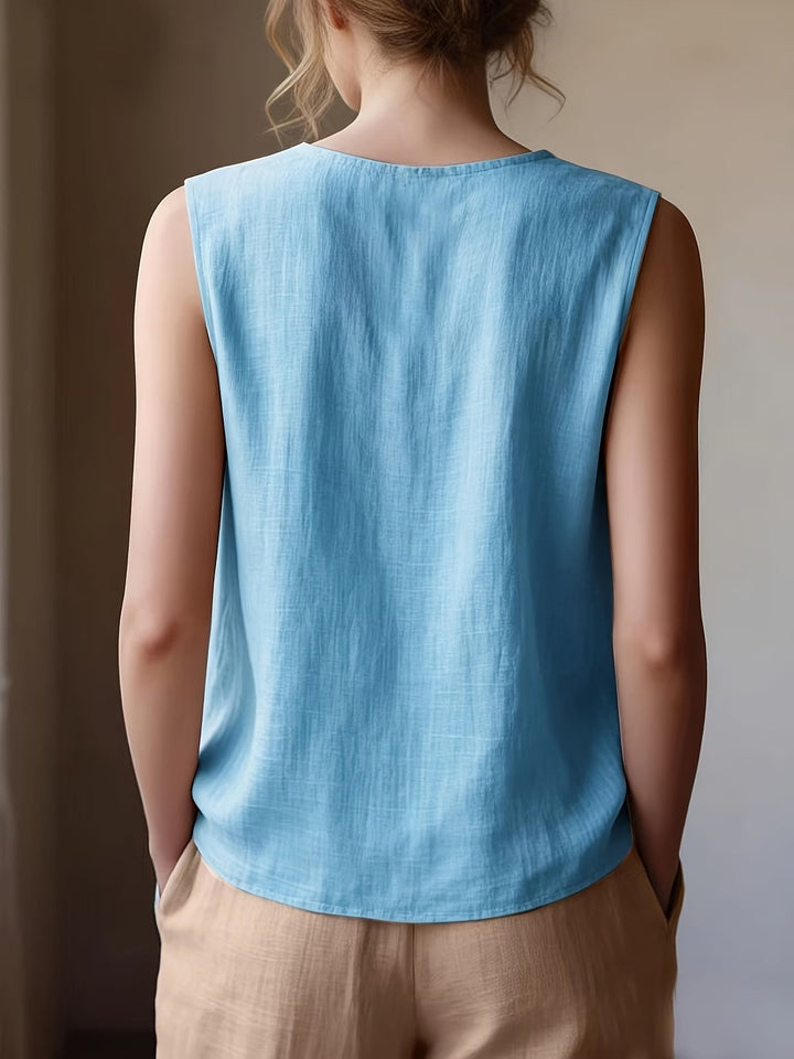 Safiya – Ärmellose Bluse MIT Rüschen Am Ausschnitt