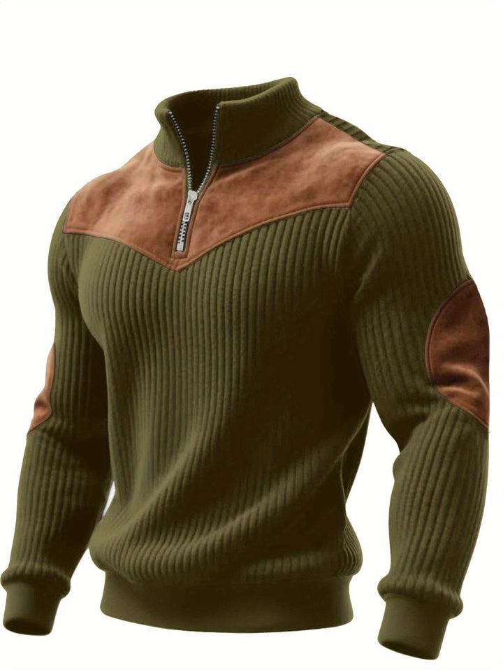 kortez – Lässiger Strickpullover Mit Halbem Reißverschluss