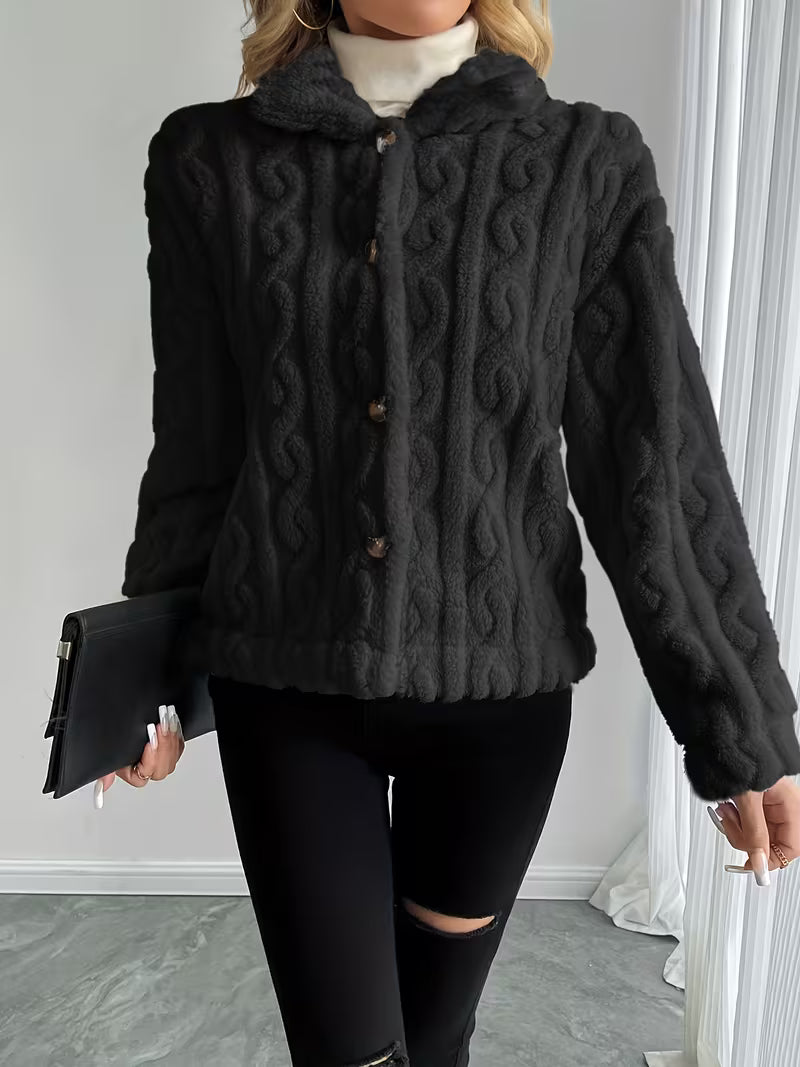 Losina – Teddyjacke MIT Zopfmuster Und Flauschigem Futter