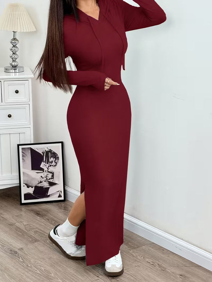 Dahye – Langärmliges Maxikleid Mit Kapuze