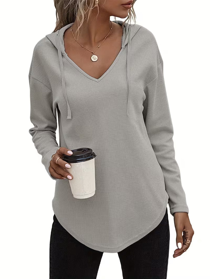 Heydi – Langarm Pullover Mit Kapuze Und Abgerundetem Saum