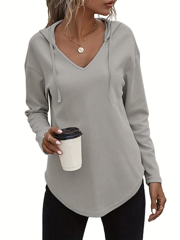 Seonie – Langarm Kapuzenpulli Mit V-ausschnitt