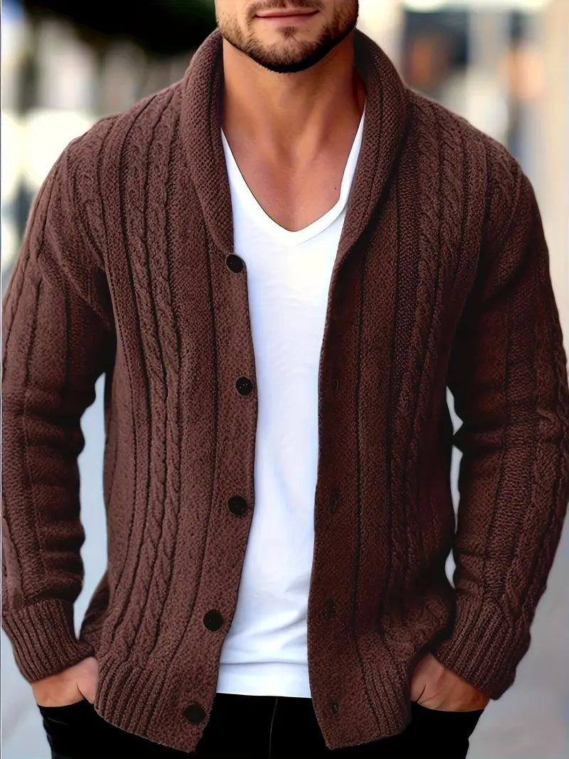 Hatem - Lässiger Strickcardigan Mit Langen Ärmeln