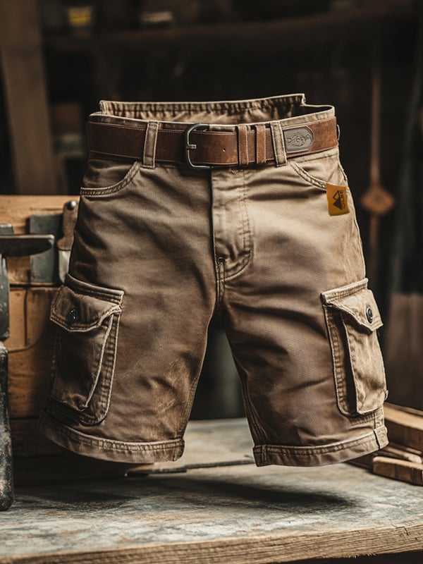 Herren Retro Outdoor Ripstop Mehrzweck Cargo Shorts