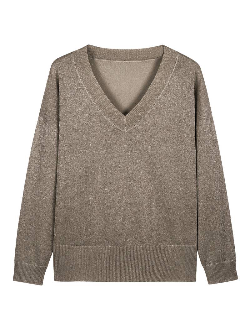 Migle - Langärmeliger Pullover Mit V-Ausschnitt