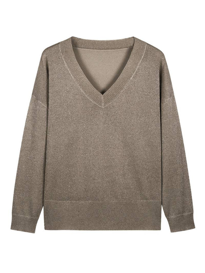 Migle - Langärmeliger Pullover Mit V-Ausschnitt