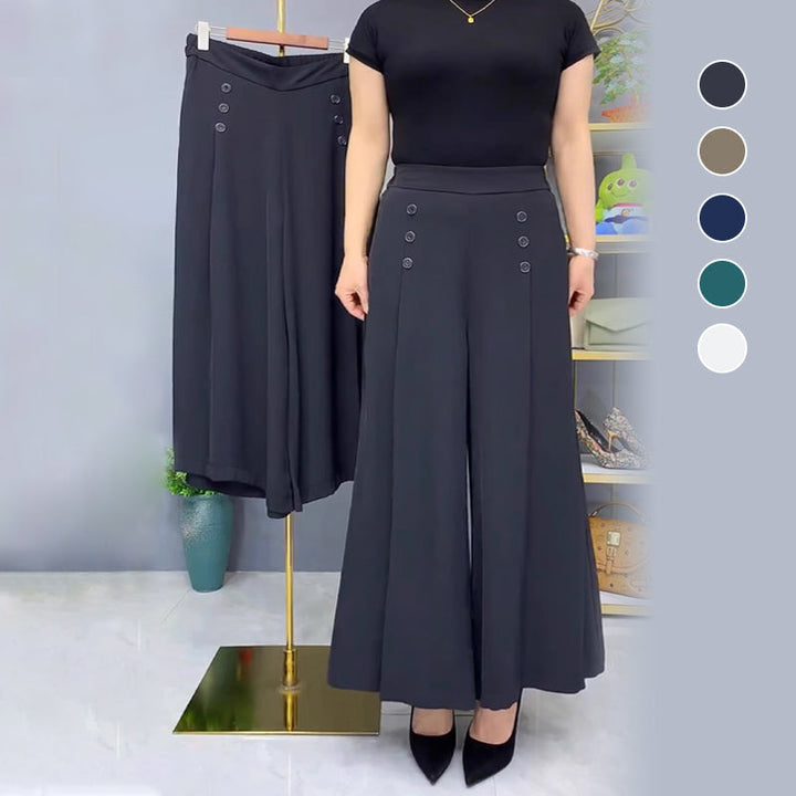 Malou - Stilvolle Bundfaltenhose mit weitem Bein