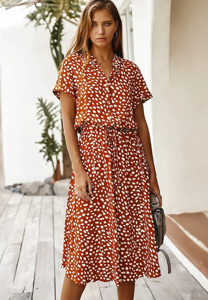 Carine - V Ausschnitt Kleid