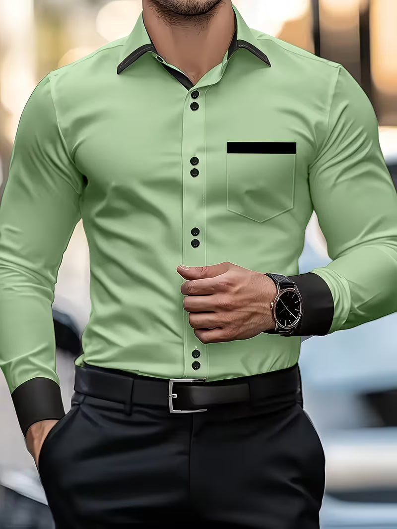 Zigmas - Elegantes Langarm Hemd Mit Knopfleiste