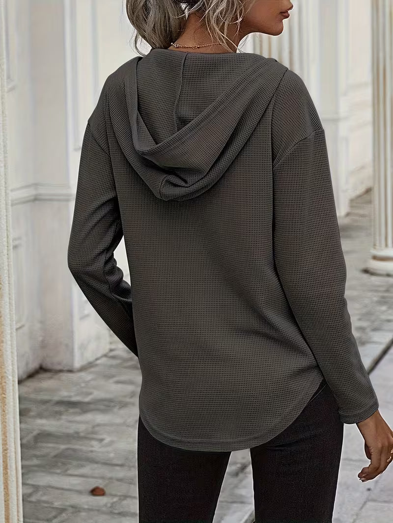Heydi – Langarm Pullover Mit Kapuze Und Abgerundetem Saum