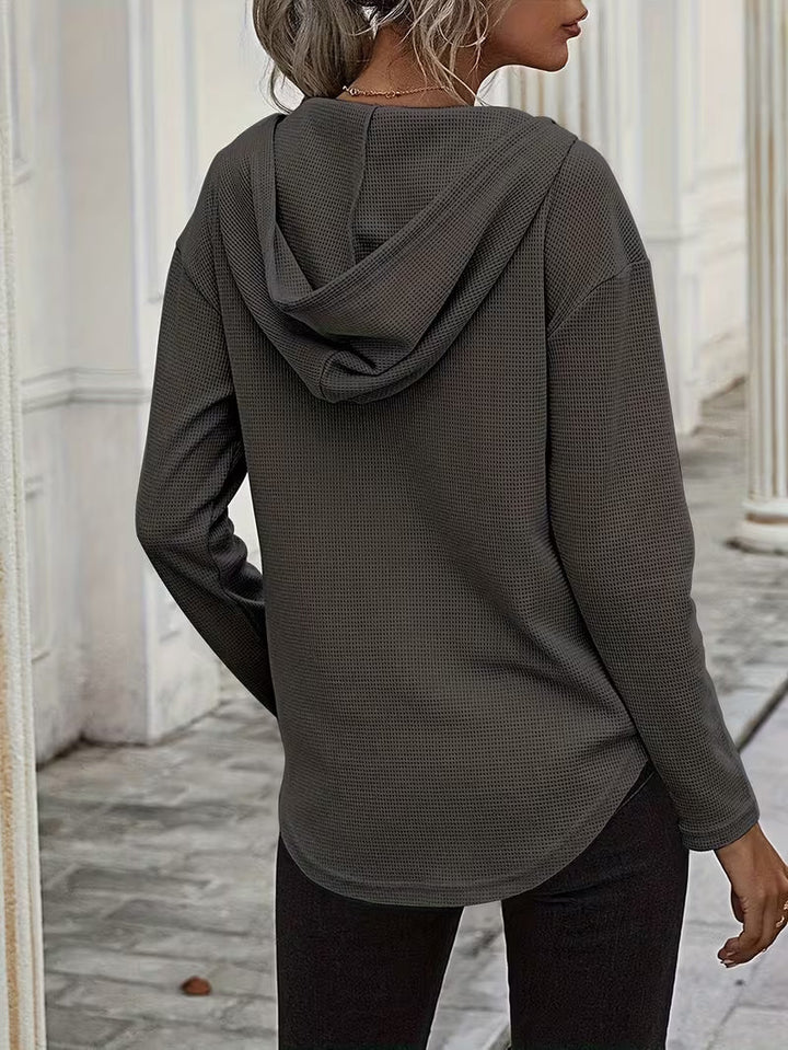 Heydi – Langarm Pullover Mit Kapuze Und Abgerundetem Saum