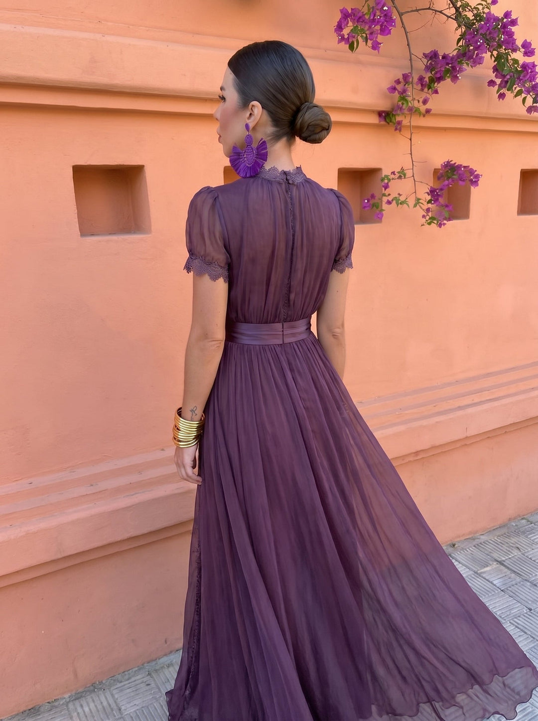 Eshley – Vintage Maxikleid aus Chiffon