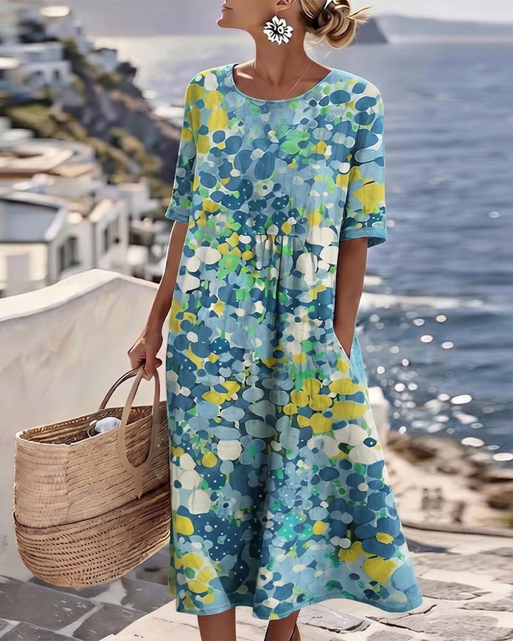 Sivena – Elegantes, Locker Sitzendes Kleid Mit Drucken