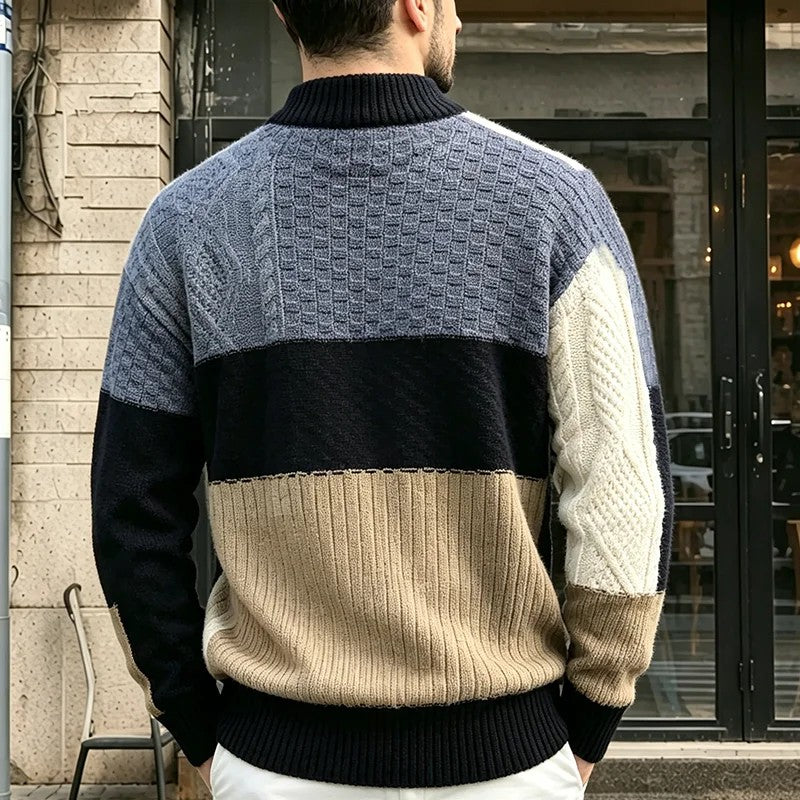 Trevon – Pullover Mit Patchwork-Zopfmuster