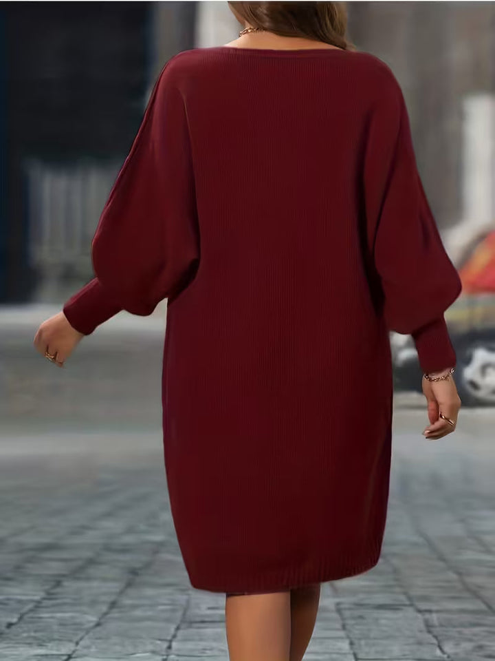 Enkeleida – Winter Kleid Mit Geometrischem Rauten Muster