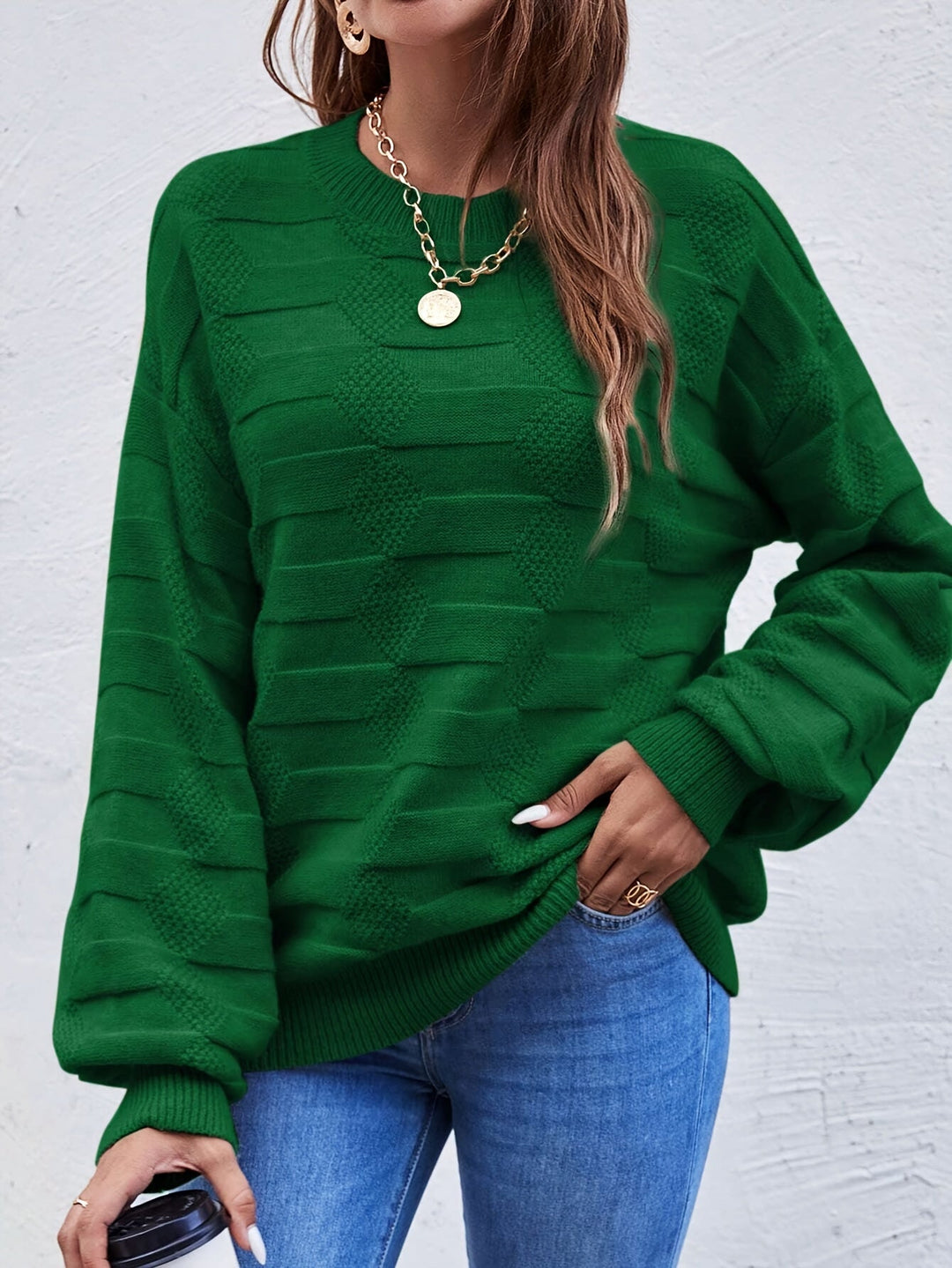 Annastina - Lässiger Langarm Pullover Mit Rundhalsausschnitt