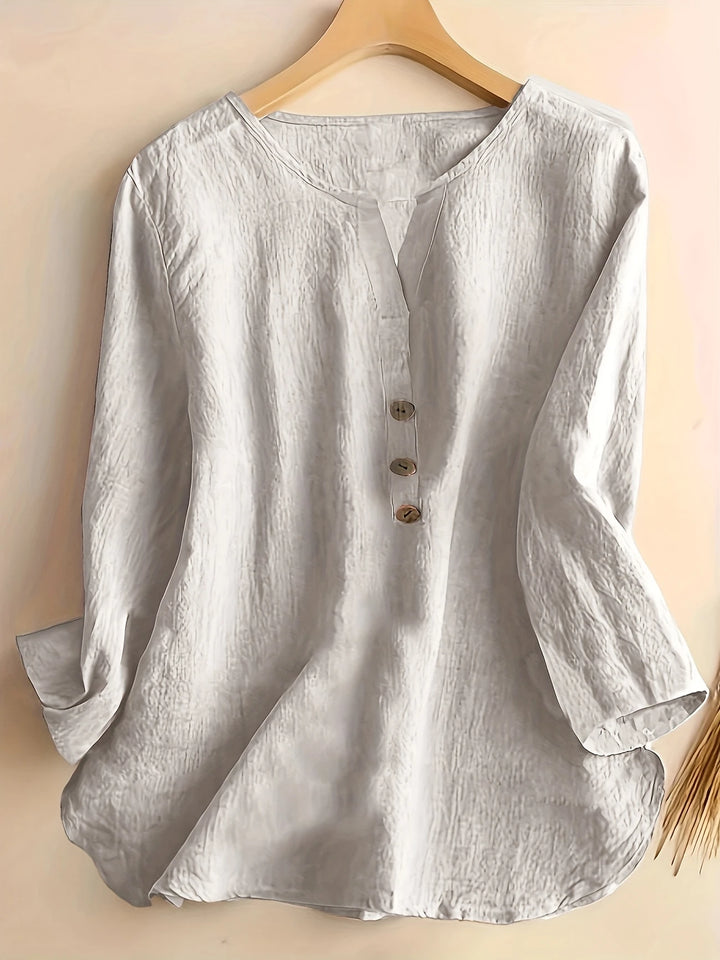 Mykaela – Lässige Bluse Aus Baumwolle Und Leinen