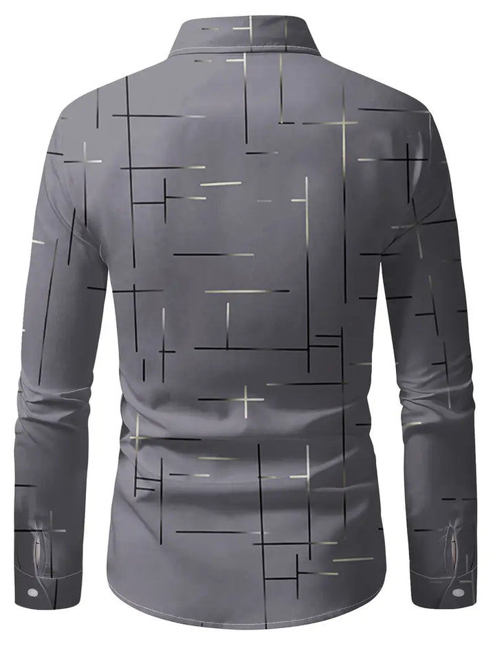 Nerio - Langarmhemd Mit Geometrischem Drucken