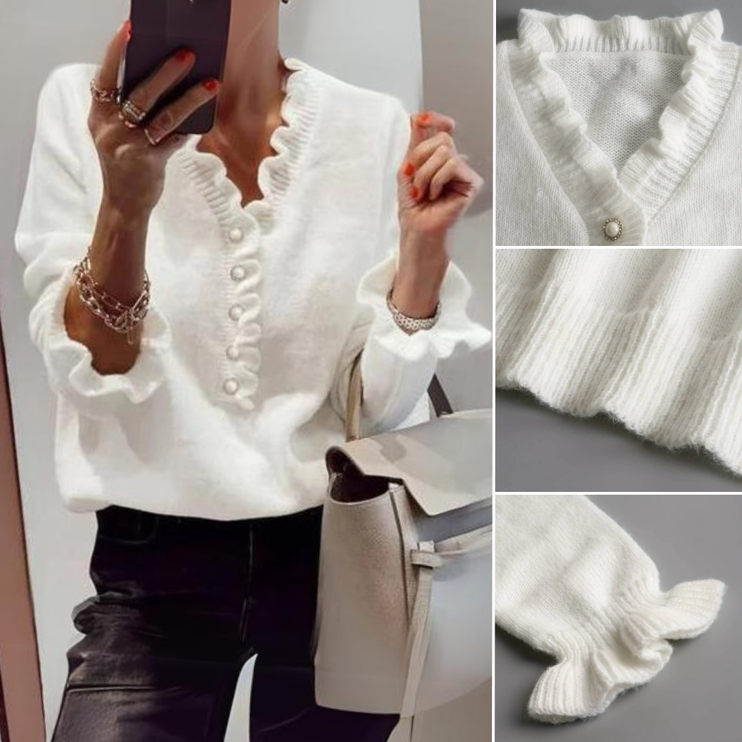 Ksenja – Knitterbluse mit Knop