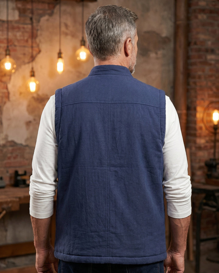 Fredrick - Weste im Vintage-Stil Mit Aufgesetzten Taschen