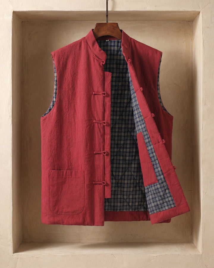 Fredrick - Weste im Vintage-Stil Mit Aufgesetzten Taschen