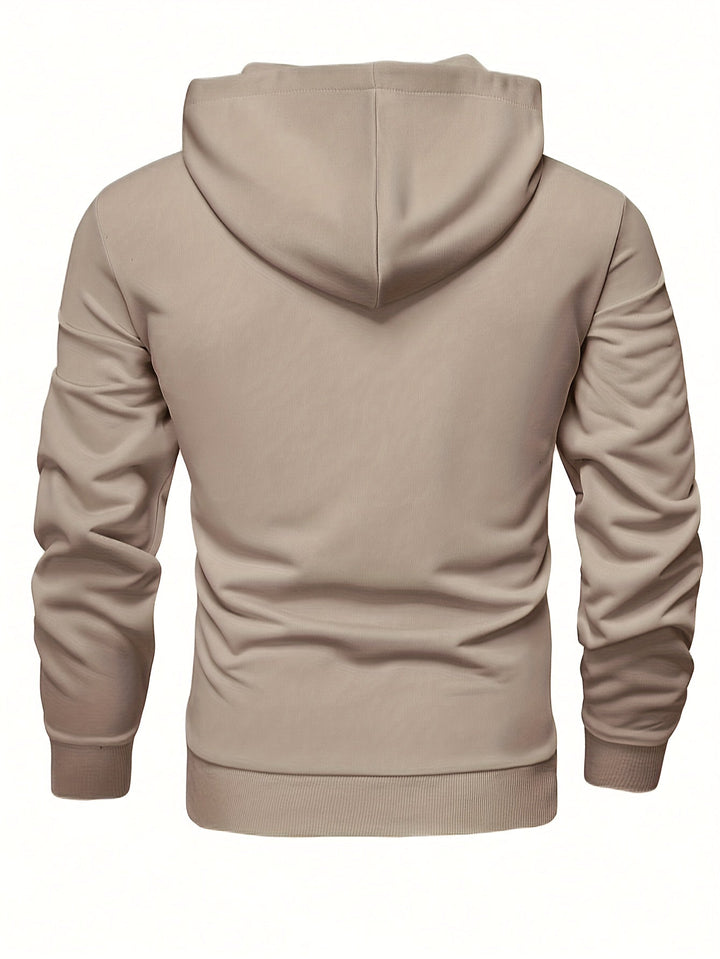 Klod – Lässiger Langarm Kapuzenpullover Mit Knöpfen