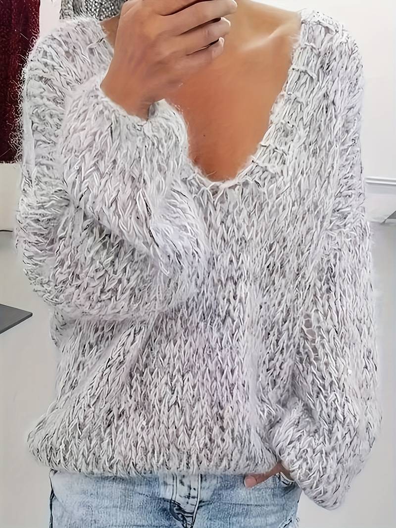 Lital - Eleganter Weicher Pullover Mit V-Ausschnitt