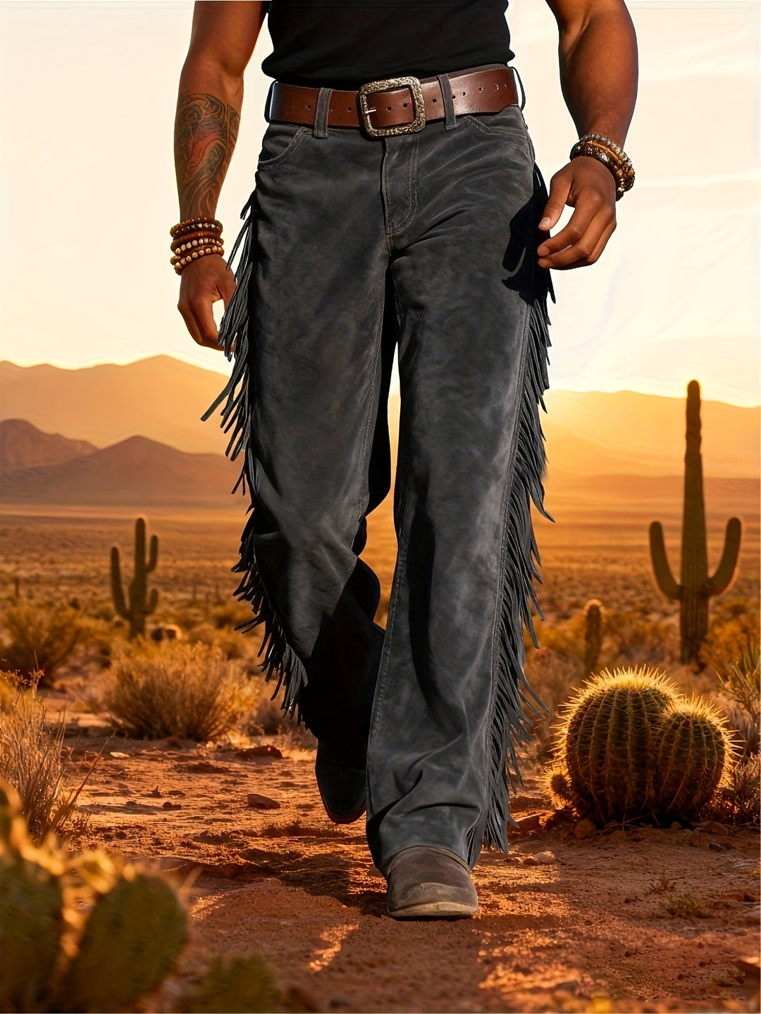 Altan – Lässige Retro Westernhose Mit Fransen