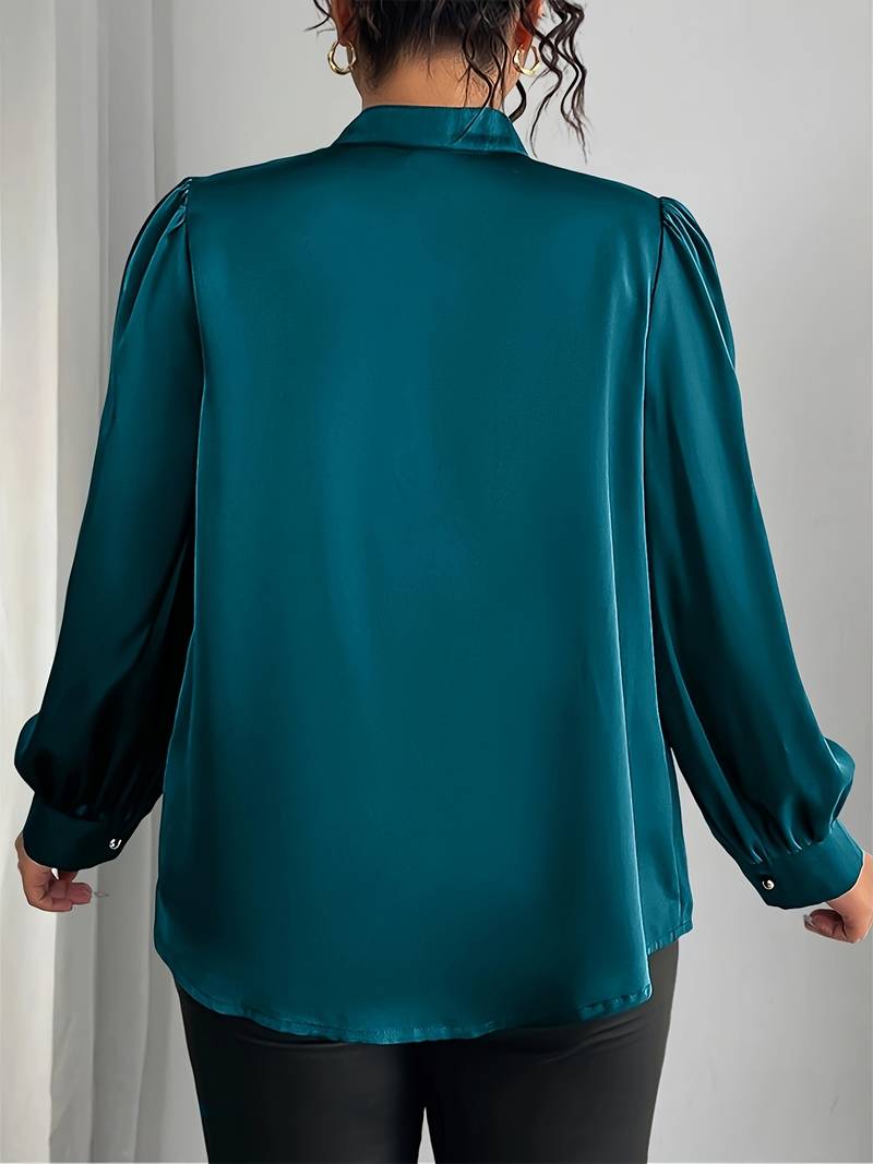 Elisheva - Elegantes Shirt Mit Bubble-Ärmeln Und V-Ausschnitt