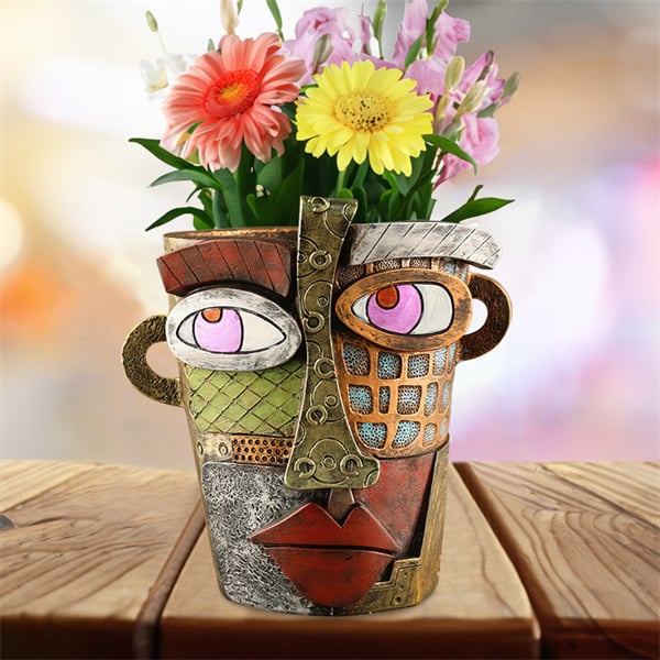 ArteVase - Handgefertigter Abstrakter Blumentopf Mit Schönem Gesicht