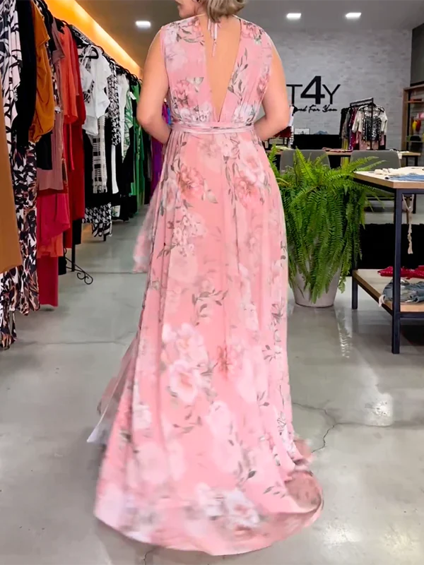 Latifah – Elegantes Maxikleid Mit V Ausschnitt