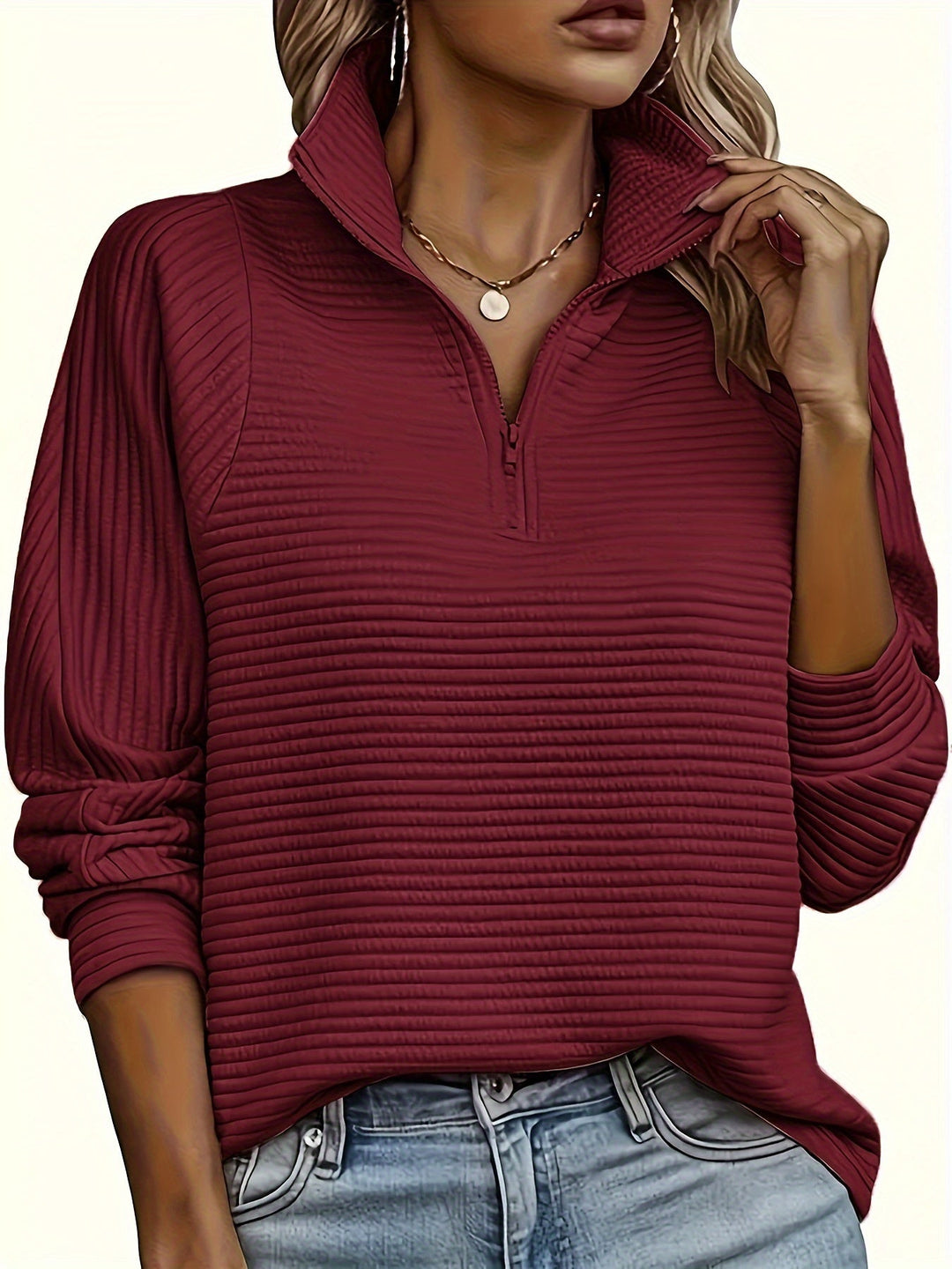 Marthe – Strickpullover Mit Reißverschluss