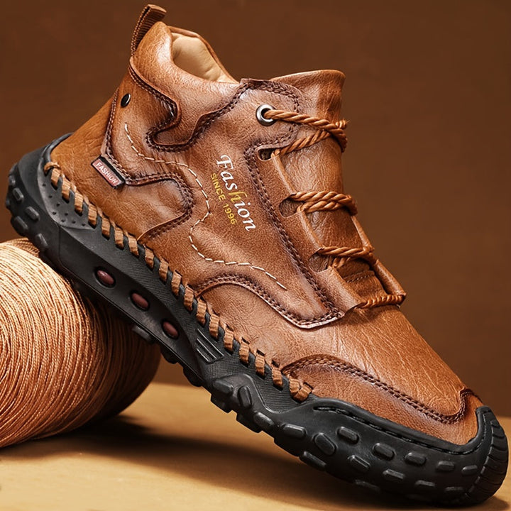 Kolman – Lässige Leder Schnürstiefeletten Mit Rutschfester Sohle