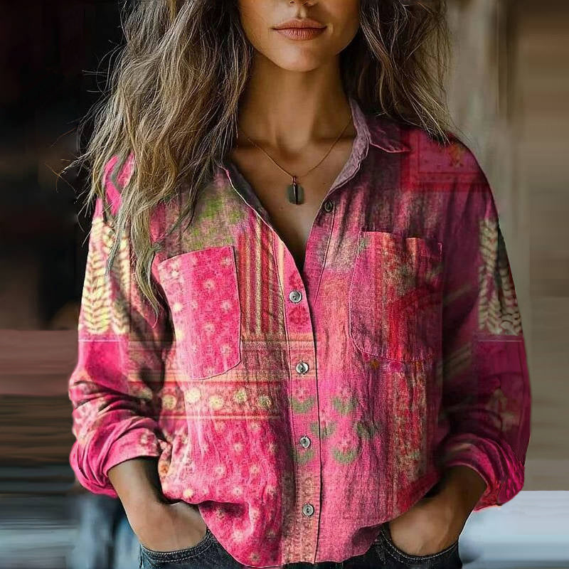 Morena - Vintage Bedruckte Bluse