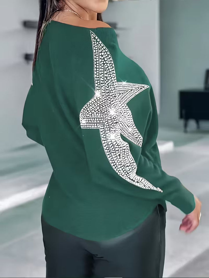 Bernardino - Eleganter Langarm Pullover Mit Sternen Drucken
