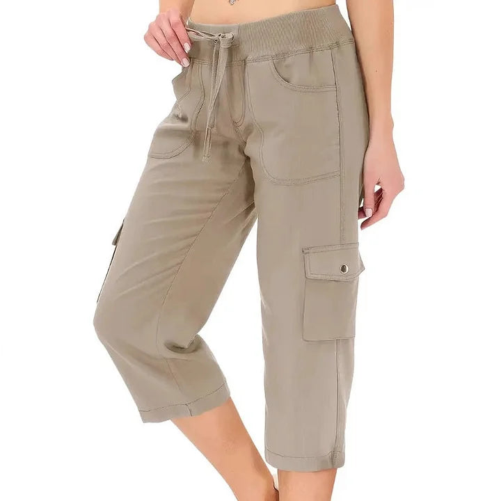 Mileni - Bequeme Caprihose Mit Hoher Taille Und Praktischen Taschen