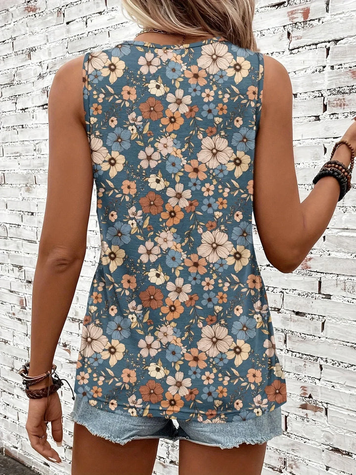 Lilou – Lässiges Sommer Top Mit Blumen Drucken