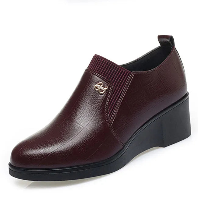 Cyntia - Orthopädische Keilabsatz Schuhe Aus Leder