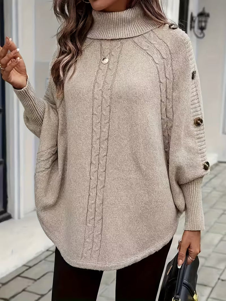 Lolana – Pullover Mit Hohem Kragen Und Gedrehtem Stil